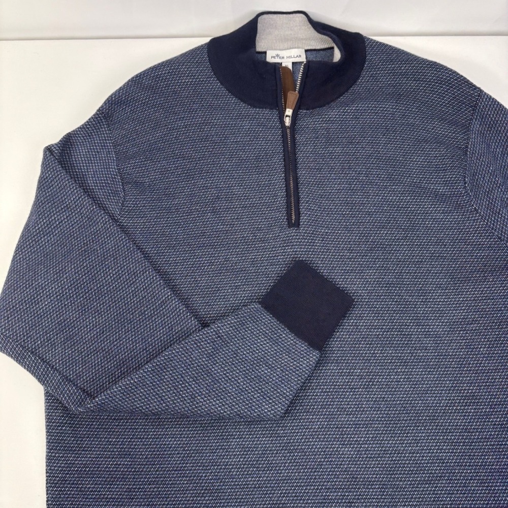 Peter Millar Mens 100% Italian Merino Wool 1/4 Zip Pullover Sweater XL NWOT
